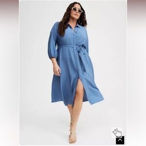 Torrid Blue Horizon Button-Up Dress